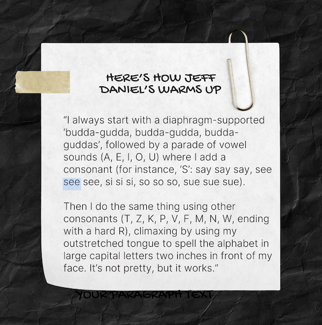 What’s your warm-up routine before a big presentation?